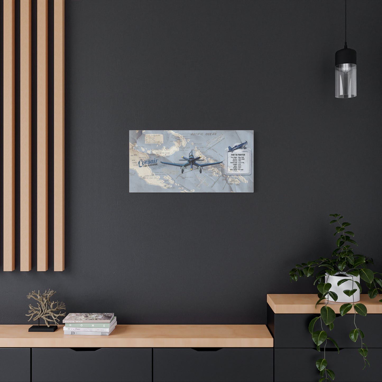 Vintage F4U Corsair Canvas Art, WWII Aviation Wall Art, Patriotic Military Decor, Man Cave Decor, Pilot Gifts, USA Home Decor, Retro Decor