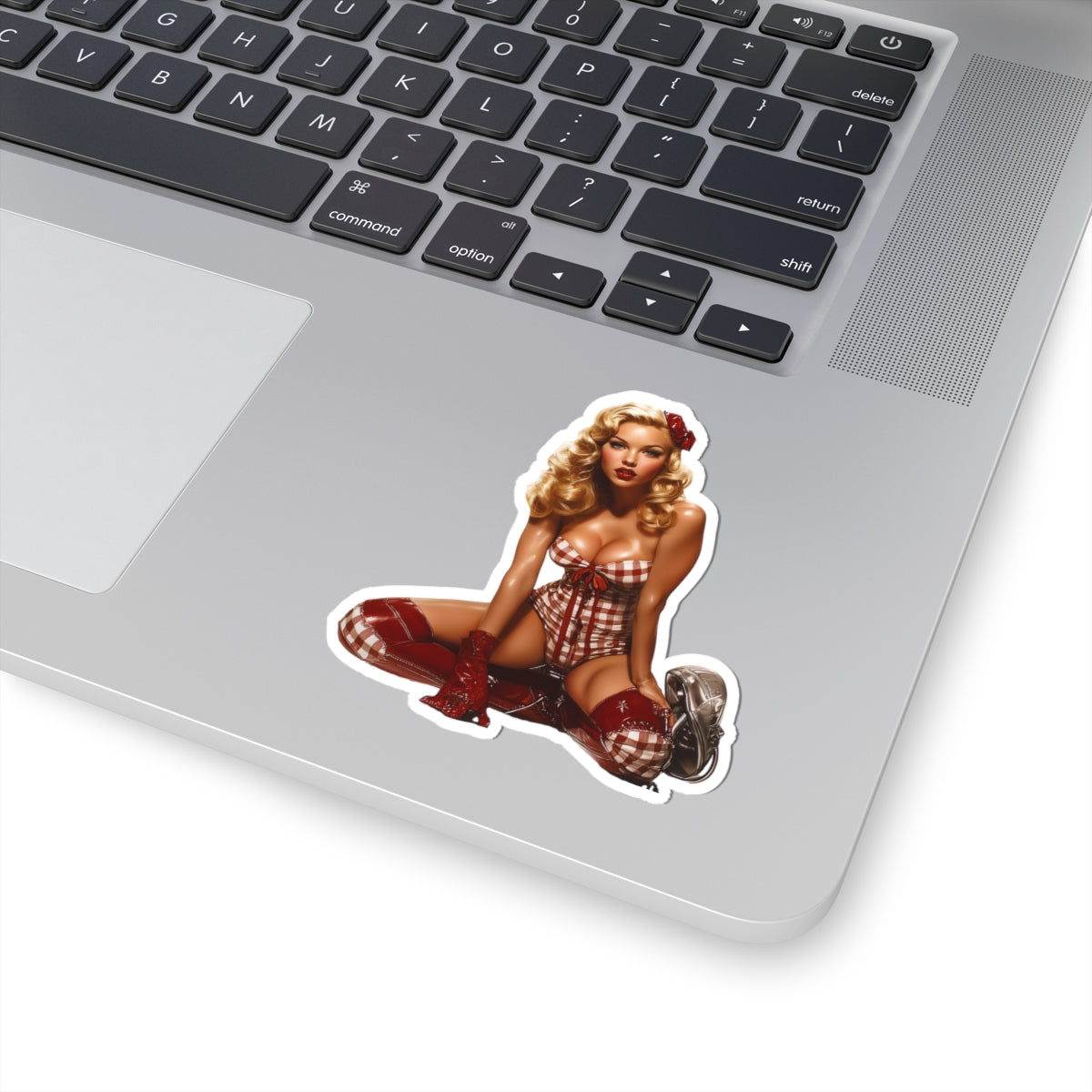Highway Honey Pin-Up Glam Stickers, Roadside Rose, Vintage Motorcycle Pin-Up Girl, Laptop Stickers, Water Bottle Decal,
