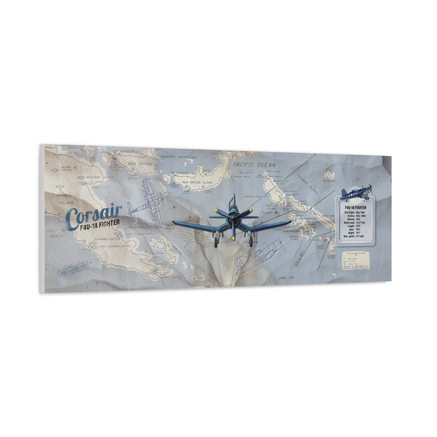 Vintage F4U Corsair Canvas Art, WWII Aviation Wall Art, Patriotic Military Decor, Man Cave Decor, Pilot Gifts, USA Home Decor, Retro Decor