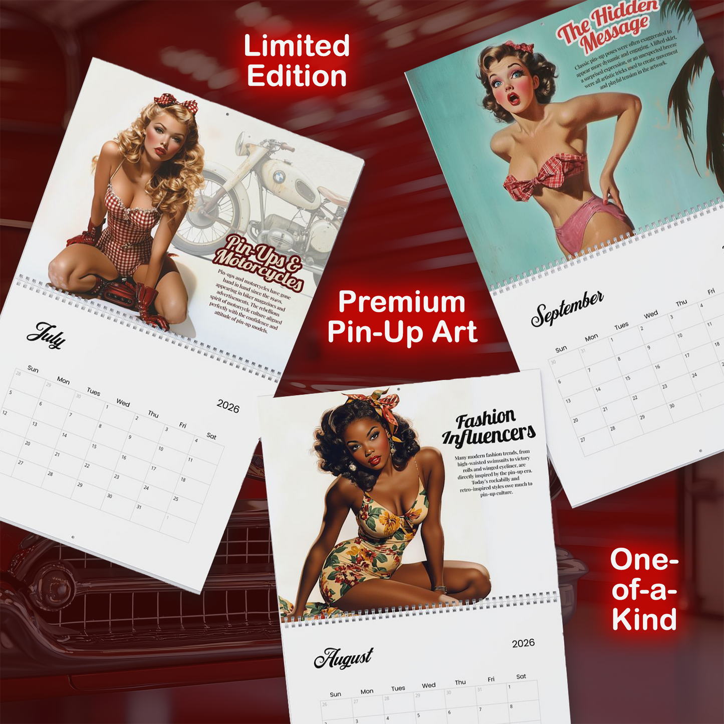 2026 Pinup Wall Calendar - Timeless Charm
