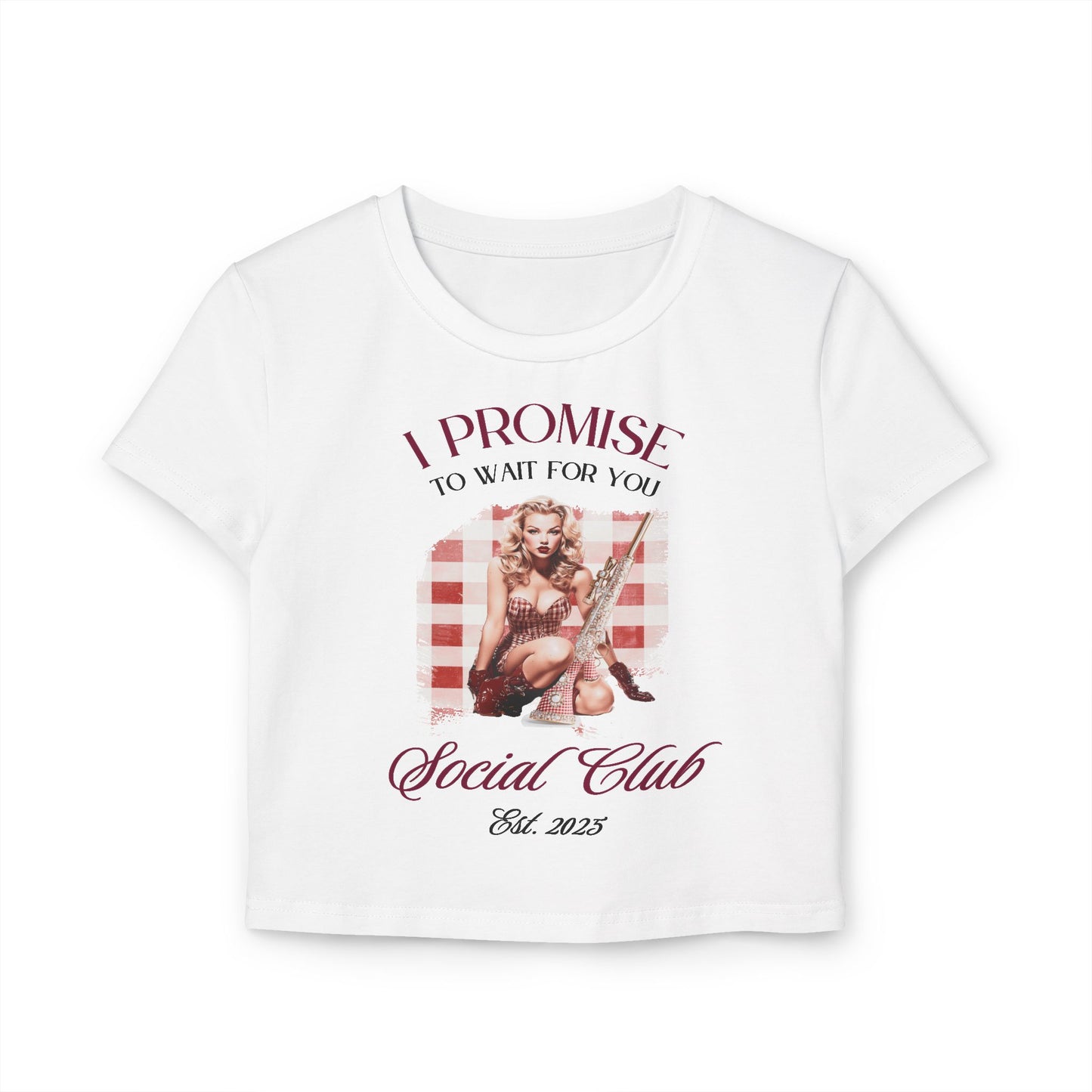 Promise To Wait Social Club, Going Out Tops for Women, Graphic Tees for Women Y2k Tops, Crop Tops for Women, Womens Baby Tees, Funny Shirts
