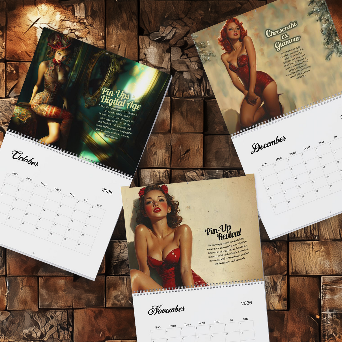 2026 Pinup Wall Calendar - Timeless Charm