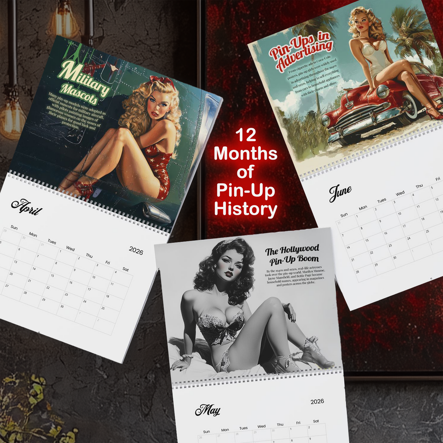 2026 Pinup Wall Calendar - Timeless Charm