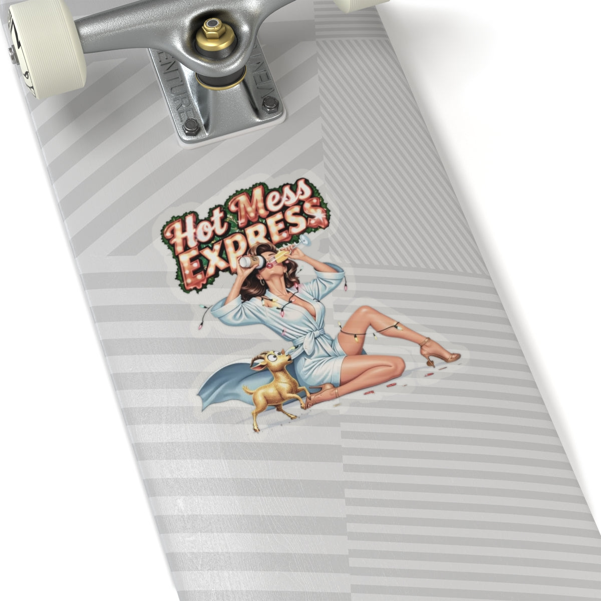 Customizable Kiss-Cut Stickers, Funny Hot Mess Express Vintage Pin-Up Gift for Sassy Women, Glass, Window, Mirror, Tumbler, Tote, Mug Decal