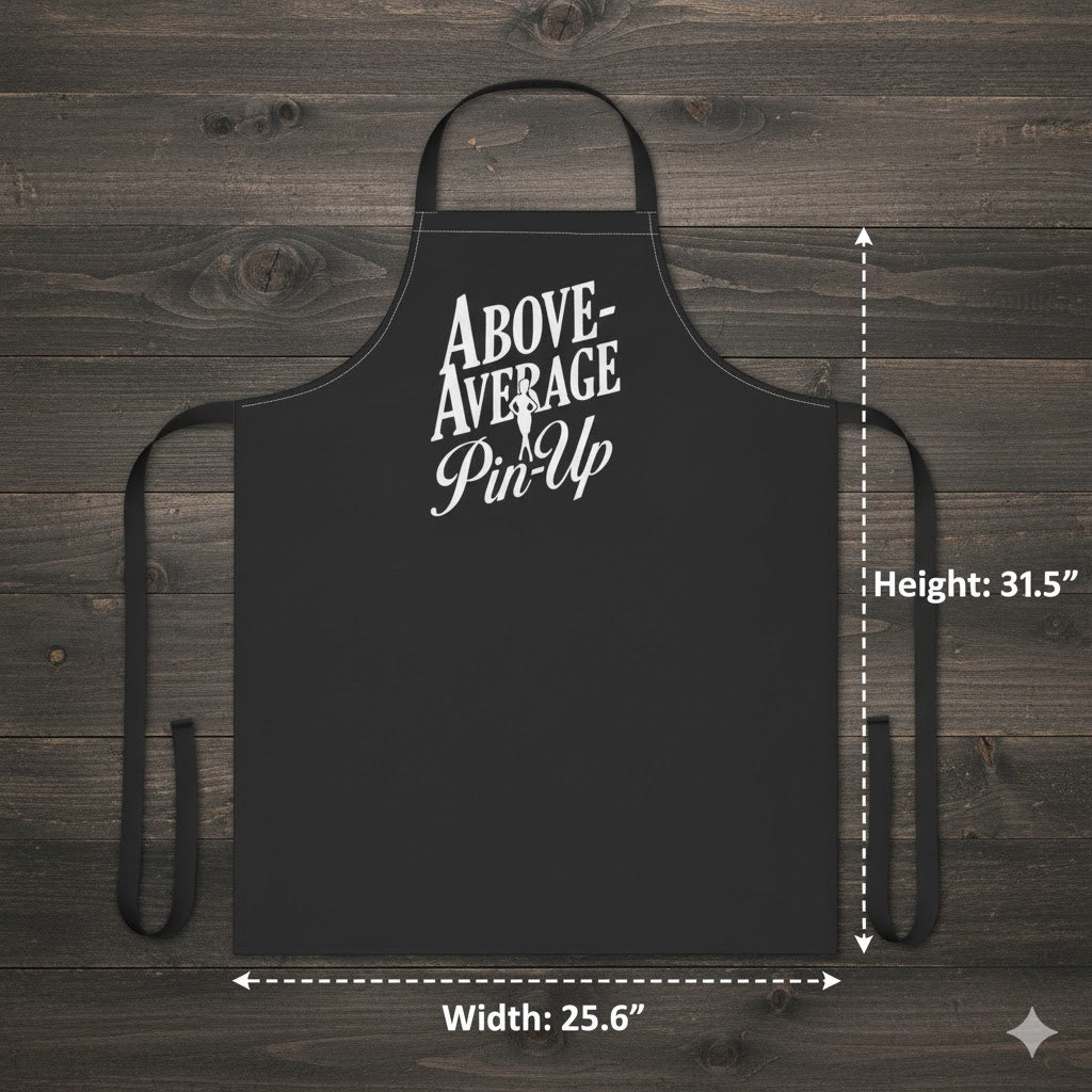Above-Average Pin-Up Apron (Black) – Retro Kitchen Sass
