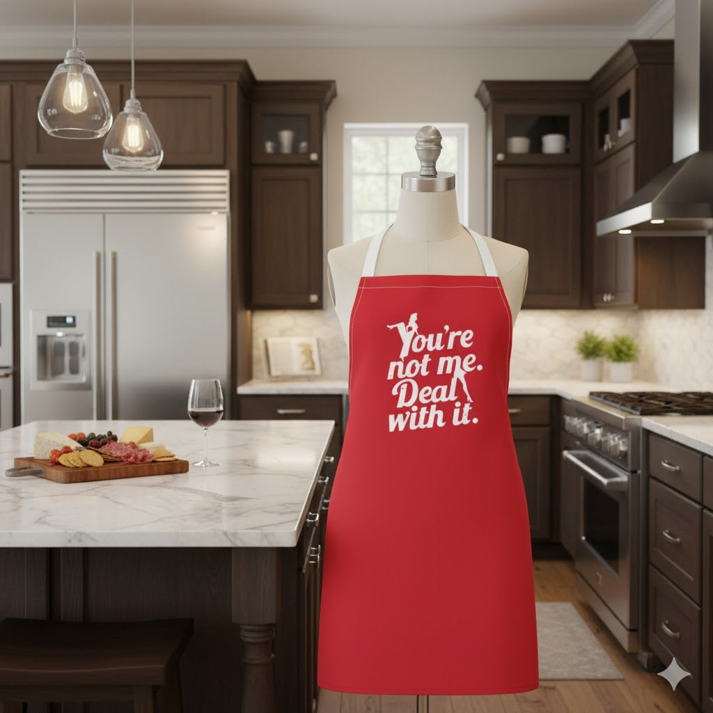 You’re Not Me. Deal With It. Apron – Retro Red Pin-Up Attitude