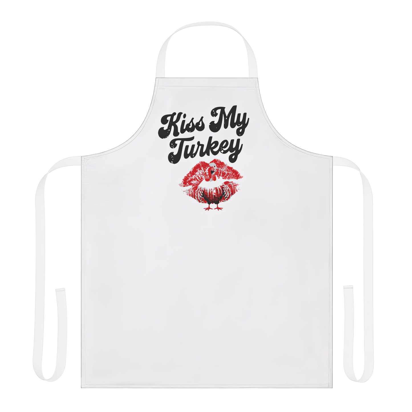 "Kiss My Turkey" Retro Apron – Funny Thanksgiving Pinup Kitchen Style