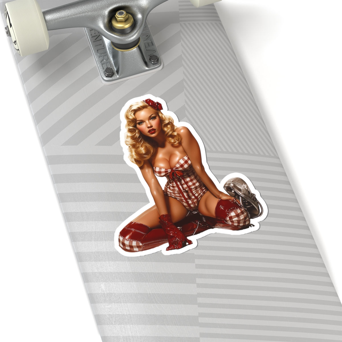 Highway Honey Pin-Up Glam Stickers, Roadside Rose, Vintage Motorcycle Pin-Up Girl, Laptop Stickers, Water Bottle Decal,