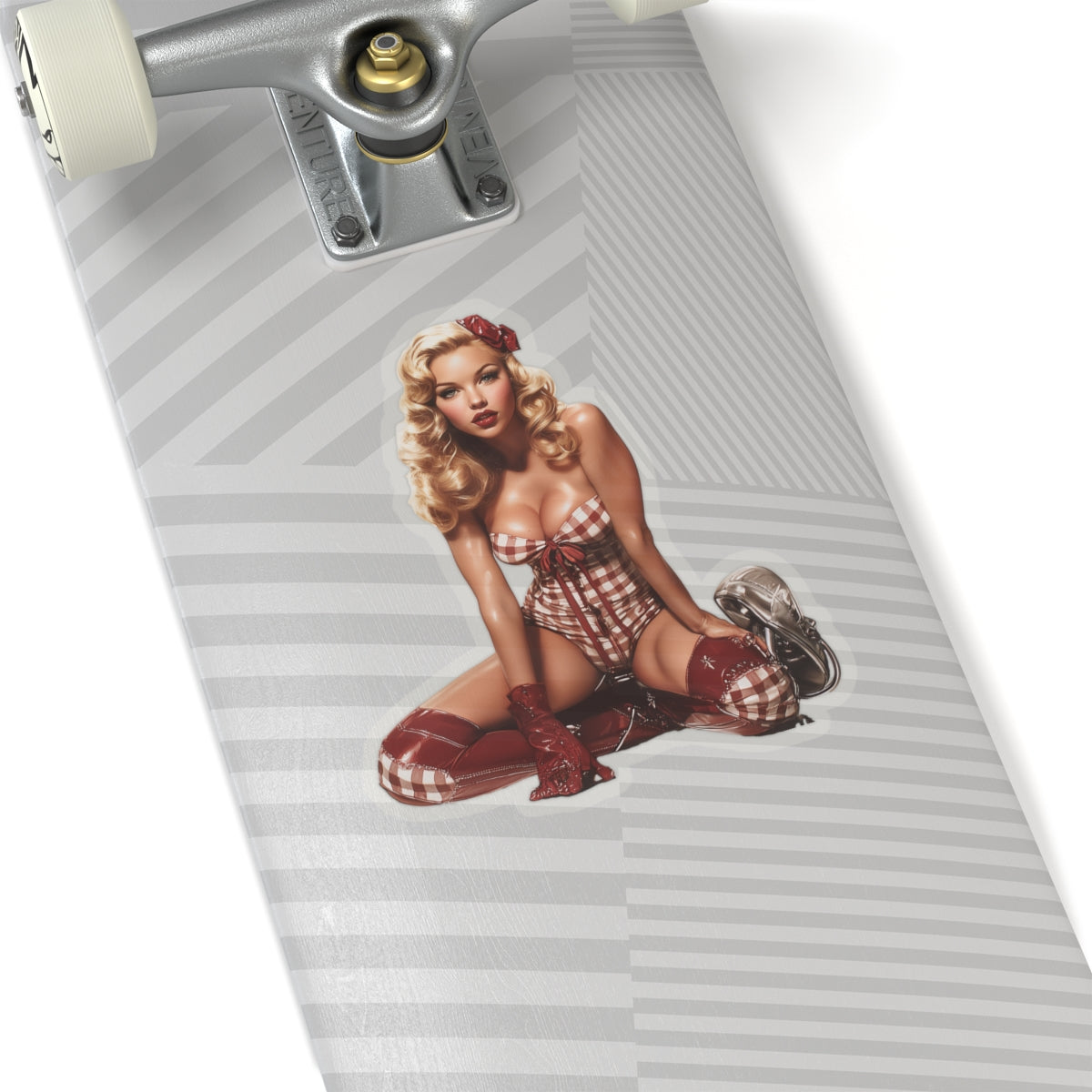 Highway Honey Pin-Up Glam Stickers, Roadside Rose, Vintage Motorcycle Pin-Up Girl, Laptop Stickers, Water Bottle Decal,