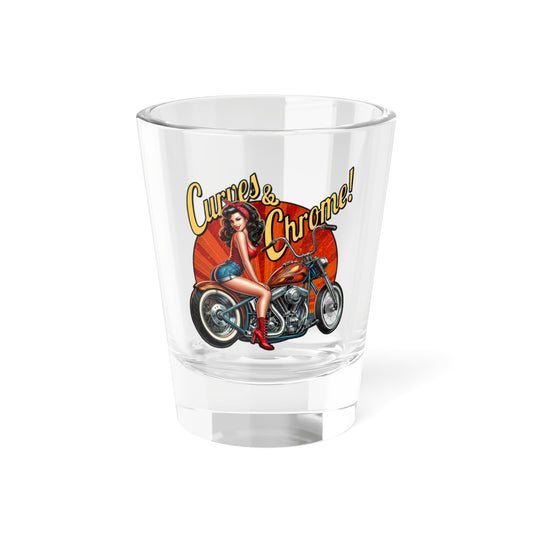 Biker Shot Glass, Retro Barware, Gifts for Riders, Vintage Biker PinUp Girl Art, Motorcycle Lovers, Bachelor Party Favors, Fathers Day Gift