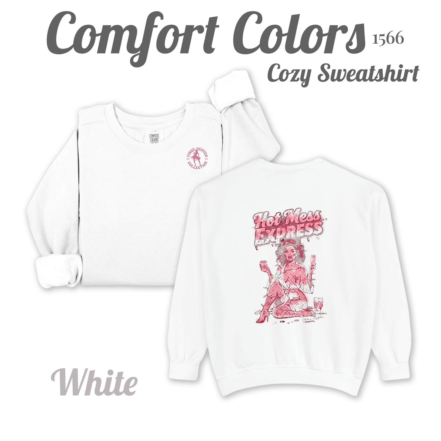 Hot Mess Express Sweatshirt, Cozy Pinup Shirt, Super Soft Top, Funny Sassy Cute Gift for Her,  Pinup Heaven 2026 Collection