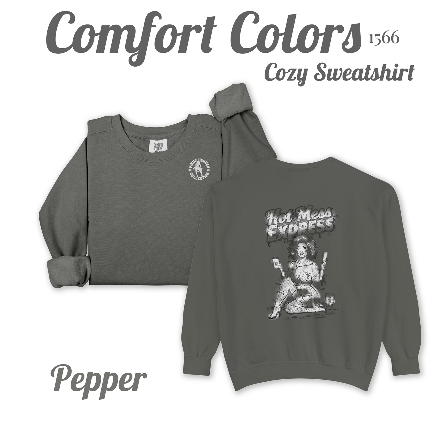 Hot Mess Express Sweatshirt, Cozy Pinup Shirt, Super Soft Top, Funny Sassy Cute Gift for Her,  Pinup Heaven 2026 Collection