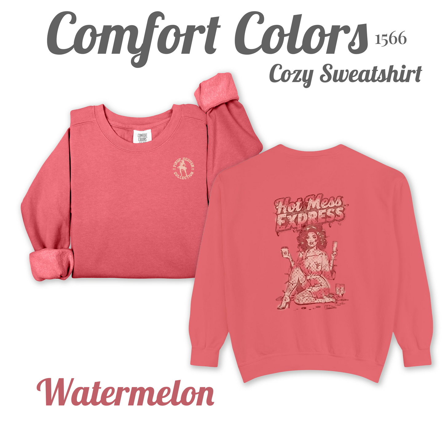 Hot Mess Express Sweatshirt, Cozy Pinup Shirt, Super Soft Top, Funny Sassy Cute Gift for Her,  Pinup Heaven 2026 Collection