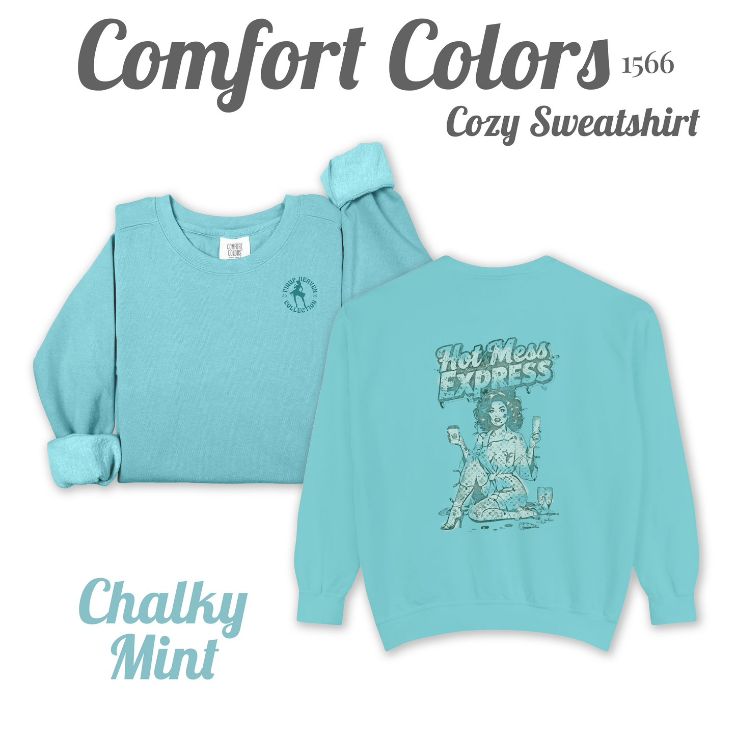 Hot Mess Express Sweatshirt, Cozy Pinup Shirt, Super Soft Top, Funny Sassy Cute Gift for Her,  Pinup Heaven 2026 Collection