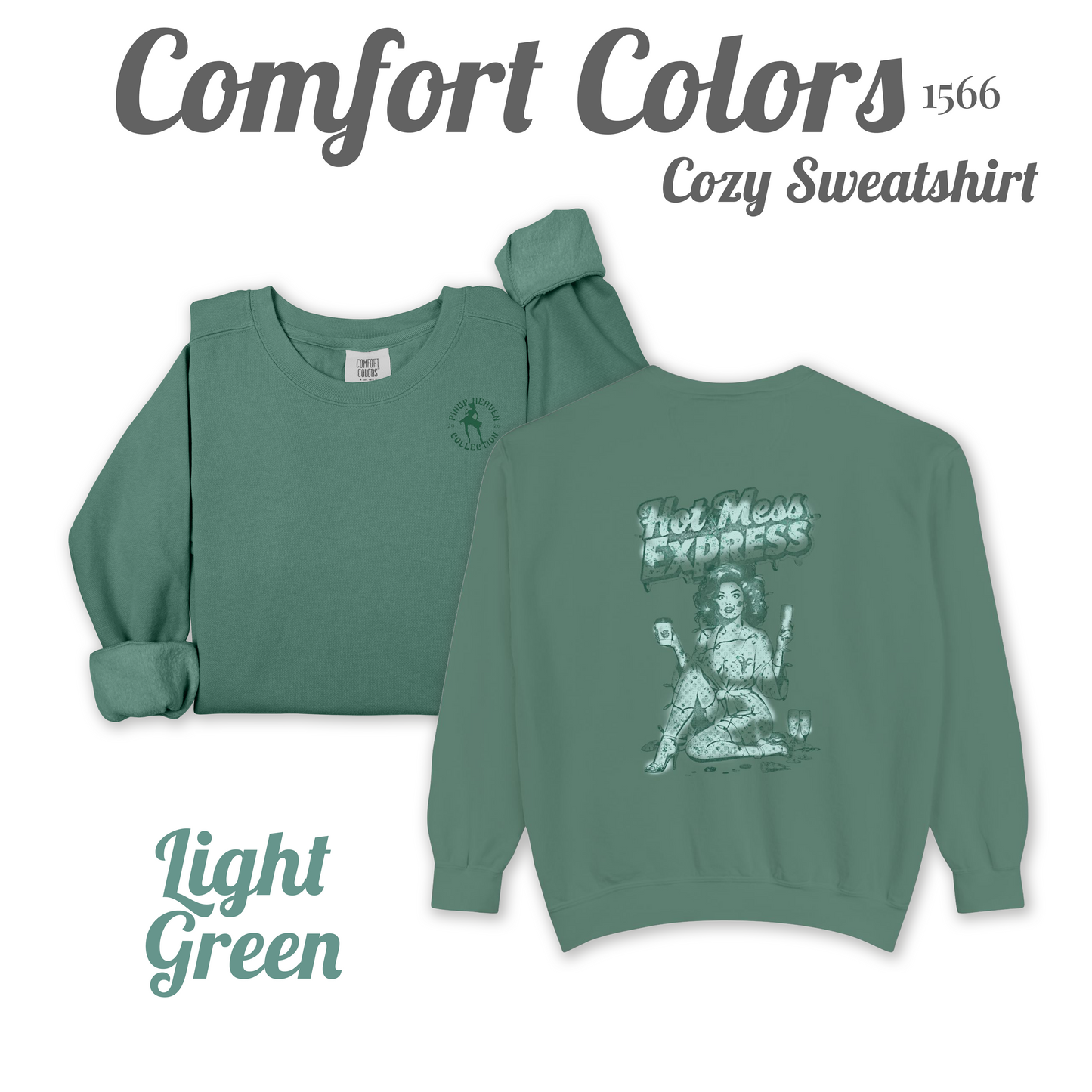 Hot Mess Express Sweatshirt, Cozy Pinup Shirt, Super Soft Top, Funny Sassy Cute Gift for Her,  Pinup Heaven 2026 Collection