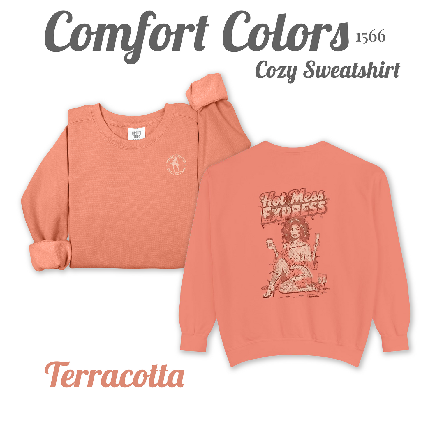 Hot Mess Express Sweatshirt, Cozy Pinup Shirt, Super Soft Top, Funny Sassy Cute Gift for Her,  Pinup Heaven 2026 Collection