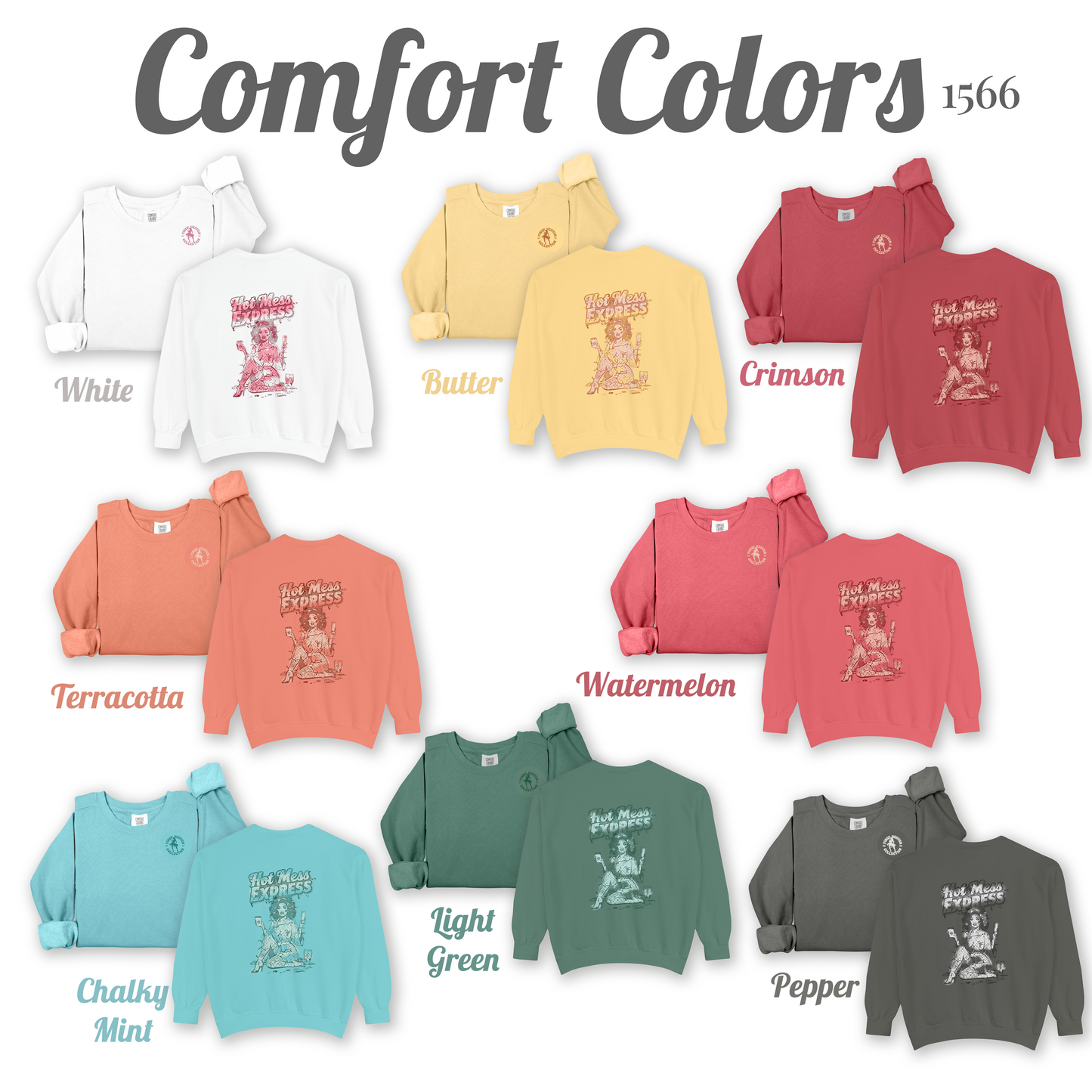 Hot Mess Express Sweatshirt, Cozy Pinup Shirt, Super Soft Top, Funny Sassy Cute Gift for Her,  Pinup Heaven 2026 Collection