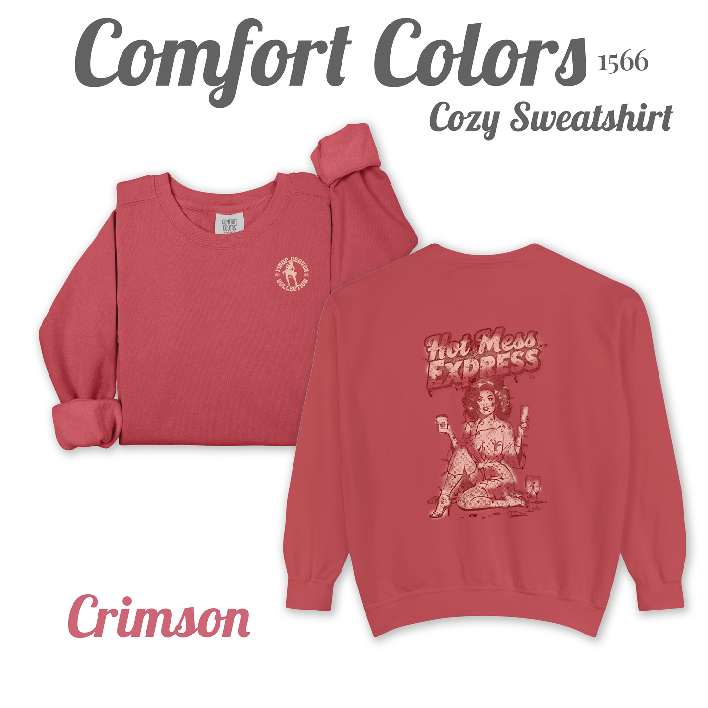 Hot Mess Express Sweatshirt, Cozy Pinup Shirt, Super Soft Top, Funny Sassy Cute Gift for Her,  Pinup Heaven 2026 Collection