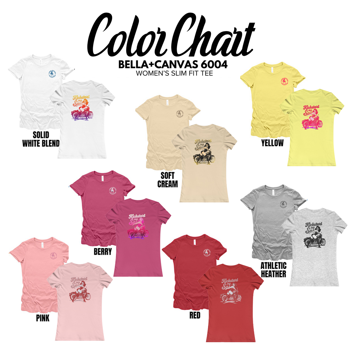 Premium Bella Canvas Women's Tee – "Kickstart My Sass" Vintage Graphic Biker Apparel, Motorcycle Tee, Perfect Gift for Her, Slim Fit Shirt, Trendy Graphic Tee