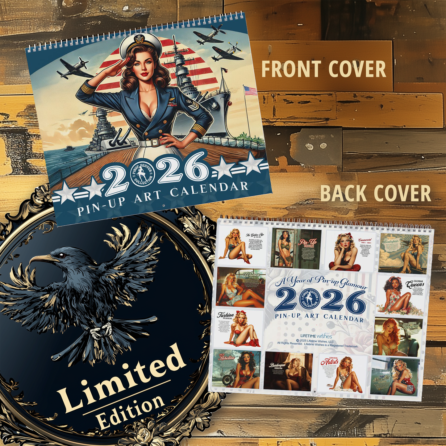 2026 Salute USA Vintage PinUp Wall Calendar