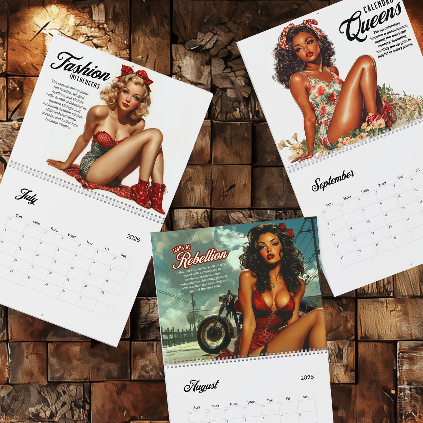 2026 Salute USA Vintage PinUp Wall Calendar