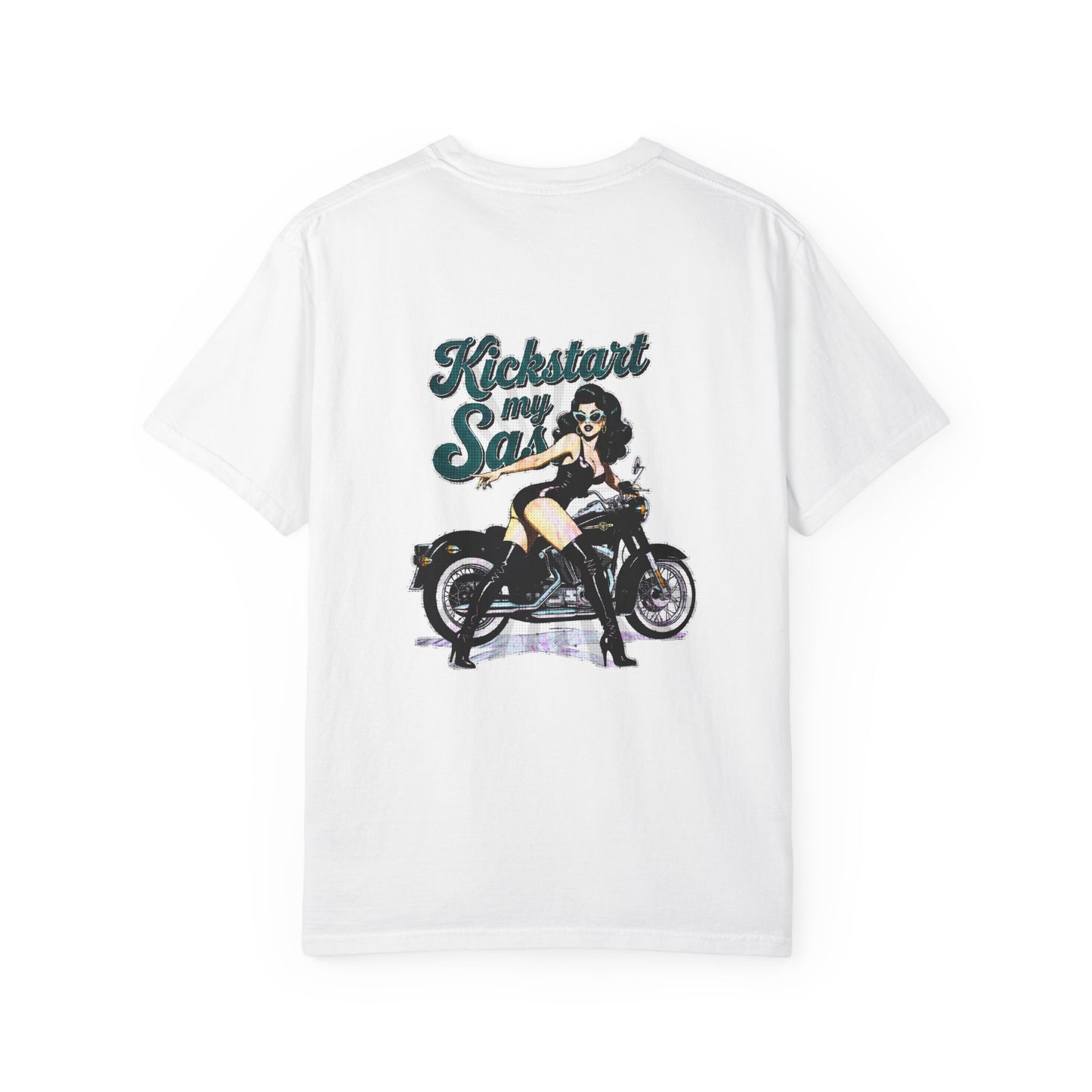 Kickstart My Sass Motorcycle Tee – Unisex Garment-Dyed T-Shirt, Biker Shirt, Funny Graphic Tee, Gift for Motorcycle Lovers