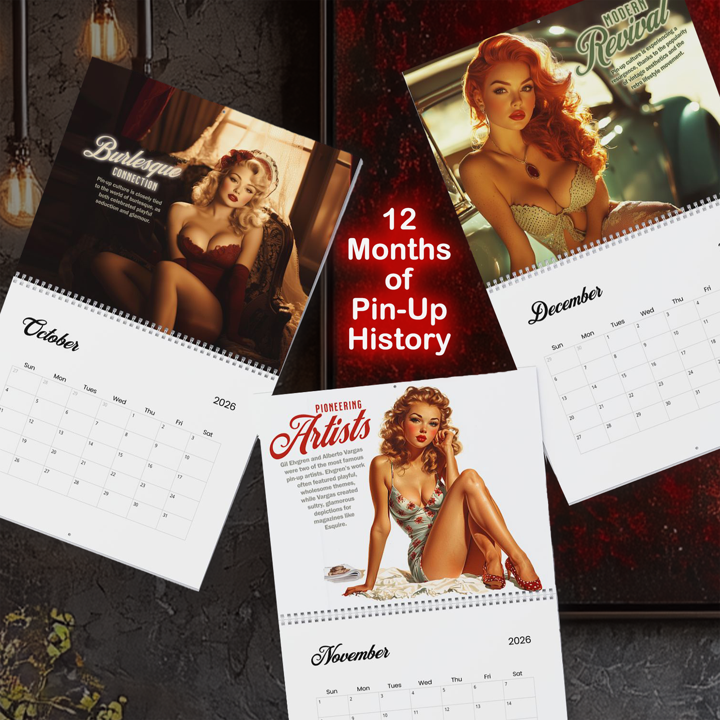 2026 Salute USA Vintage PinUp Wall Calendar