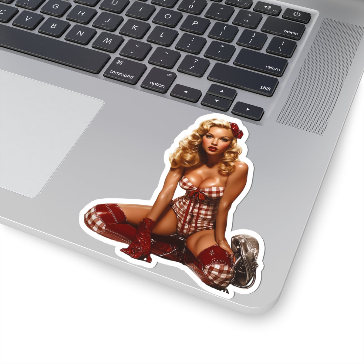 Highway Honey Pin-Up Glam Stickers, Roadside Rose, Vintage Motorcycle Pin-Up Girl, Laptop Stickers, Water Bottle Decal,