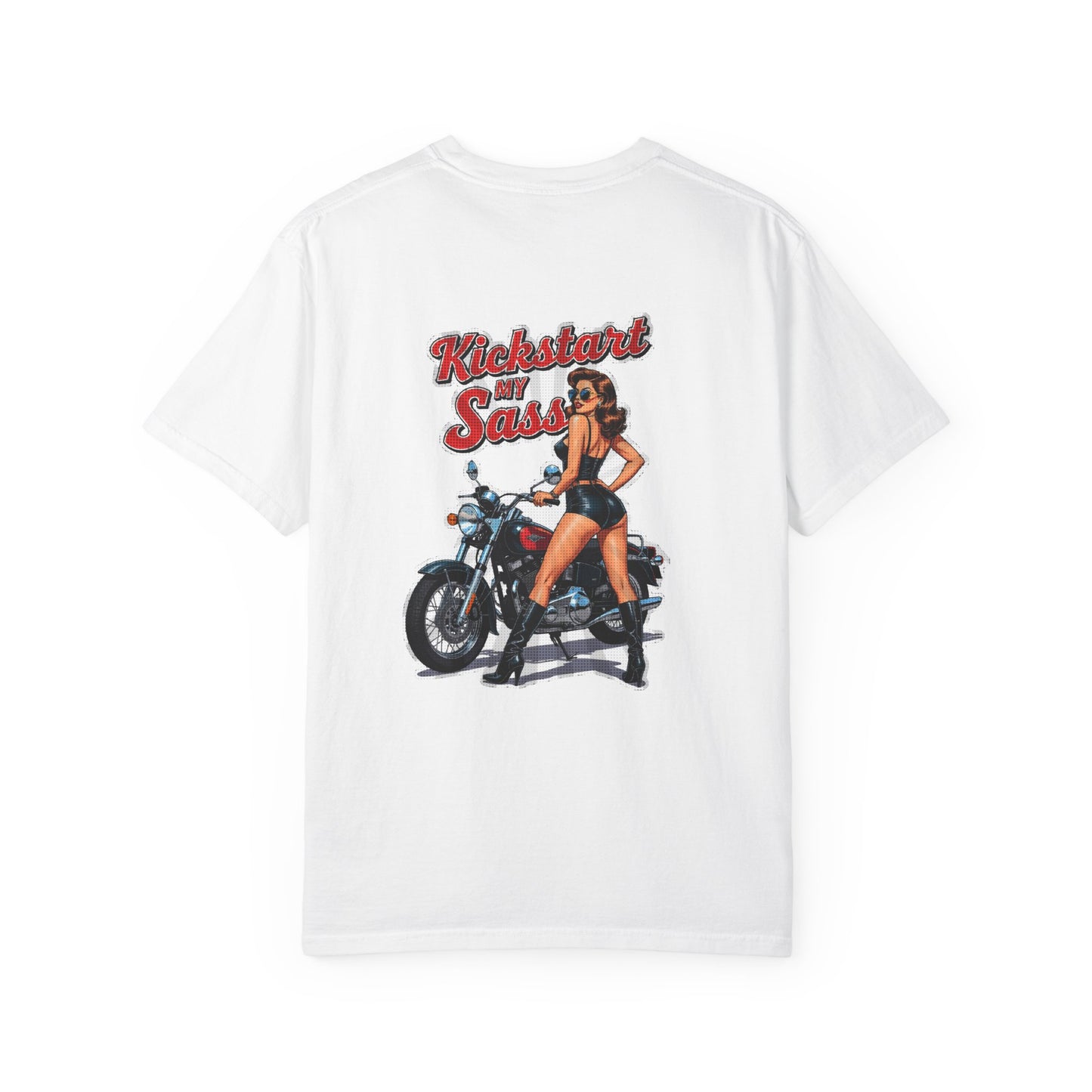 Kickstart My Sass Motorcycle Tee – Unisex Garment-Dyed T-Shirt, Biker Shirt, Funny Graphic Tee, Gift for Motorcycle Lovers