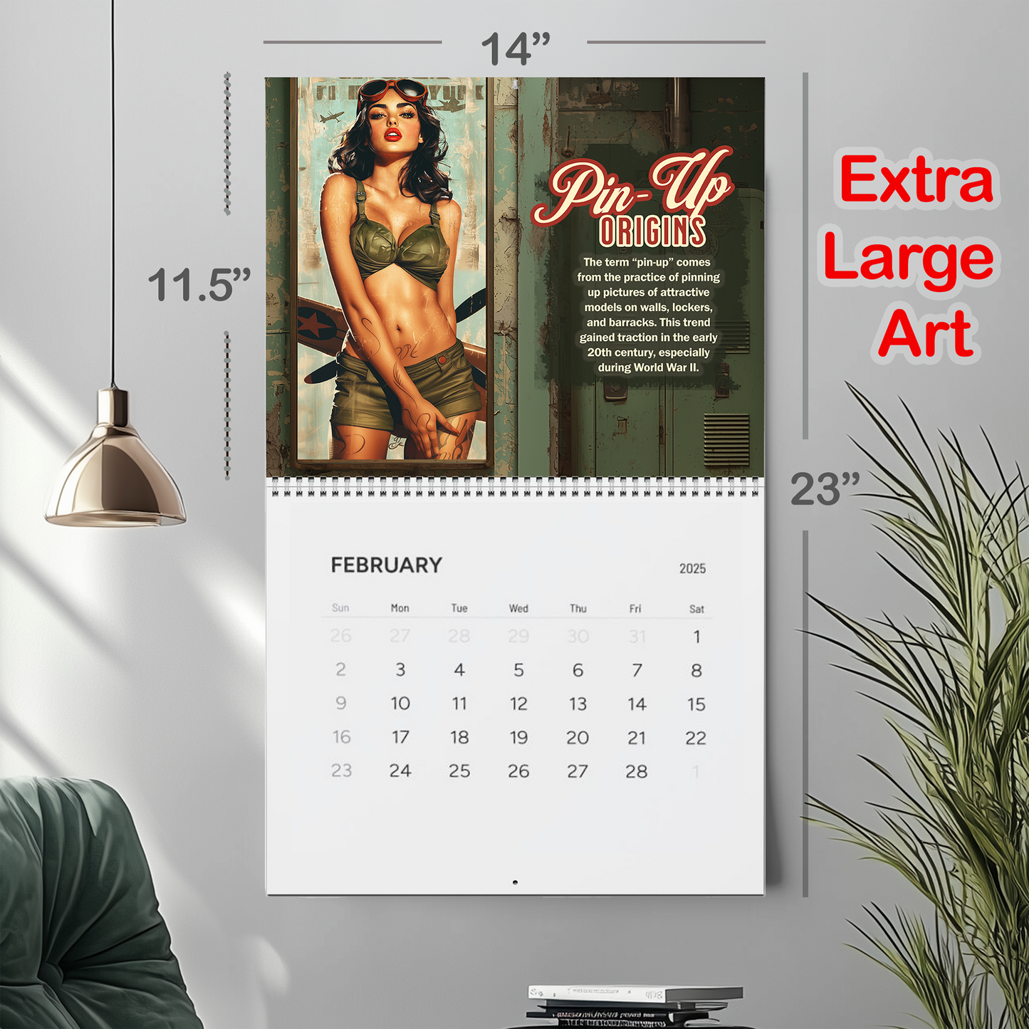2025 Salute Vintage PinUp Wall Calendar, Retro Pin-Up Girls, Pin-Up Artwork, Vintage Pinup Decor, PinUp Lover's Gift, Pinup History Old Fashion Fun
