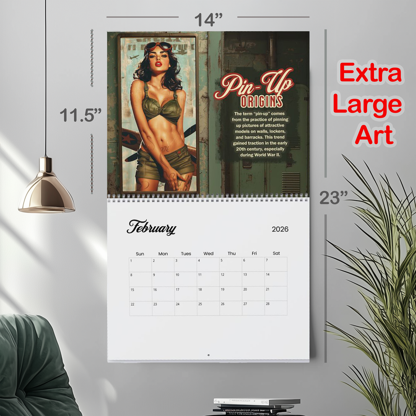 2026 Salute USA Vintage PinUp Wall Calendar