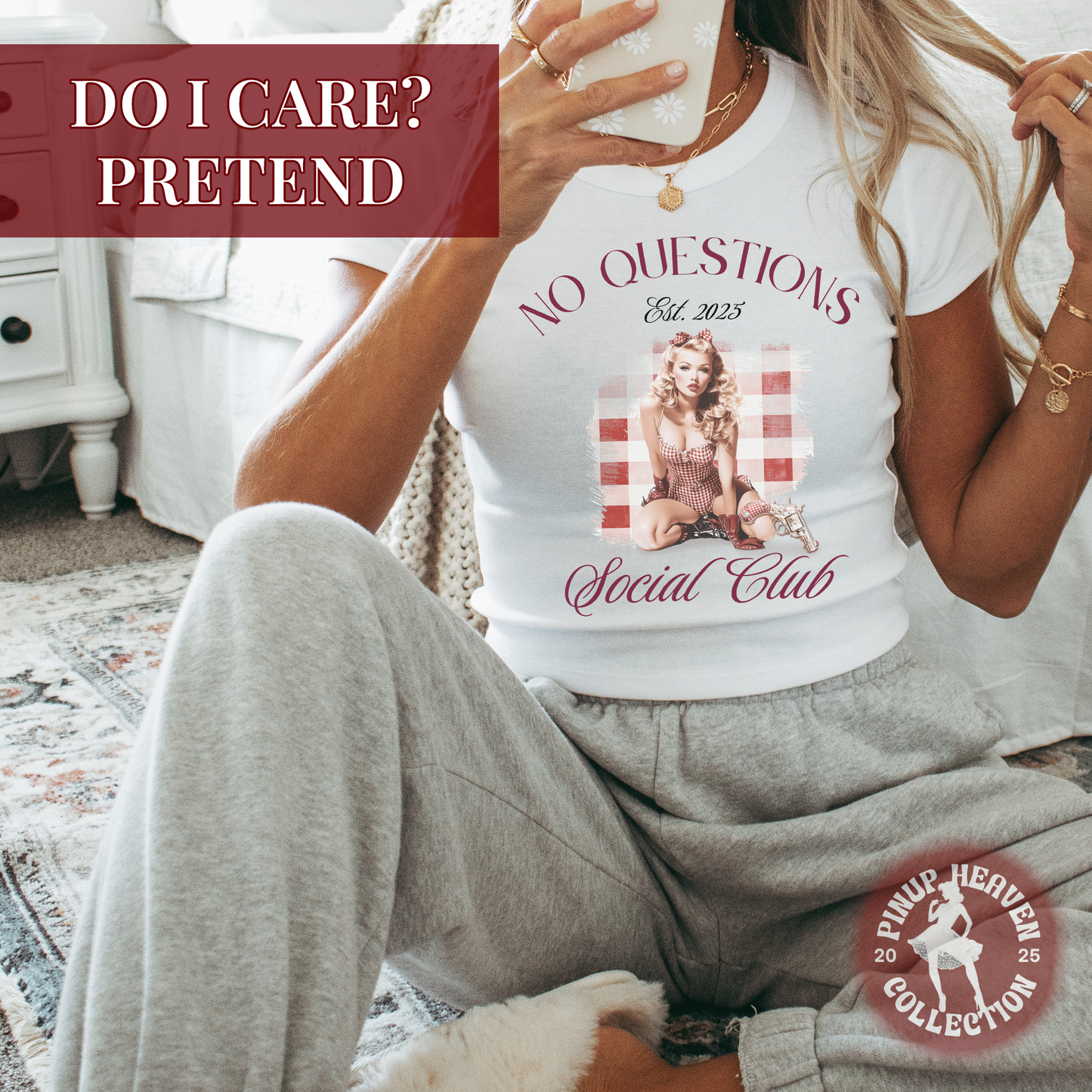No Questions Social Club, Going Out Tops for Women, Graphic Tees for Women Y2k Tops, Crop Tops for Women, Womens Baby Tees
