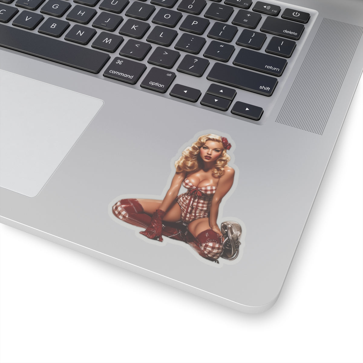 Highway Honey Pin-Up Glam Stickers, Roadside Rose, Vintage Motorcycle Pin-Up Girl, Laptop Stickers, Water Bottle Decal,