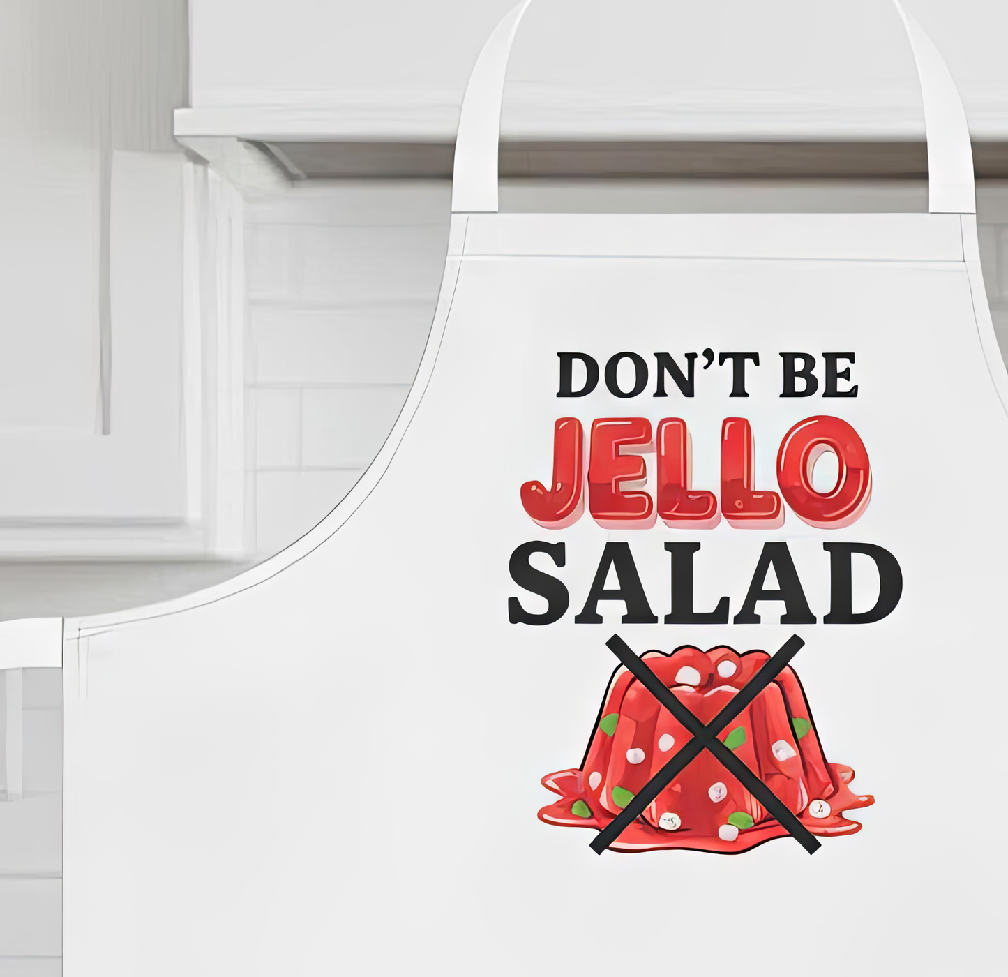 "Don't Be Jell-o Salad" Retro Apron – Funny Potluck Pinup Kitchen Style