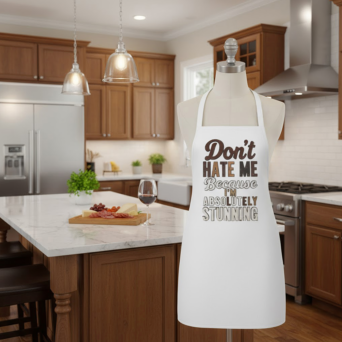 “Don’t Hate Me Because I’m Absolutely Stunning” Retro Apron