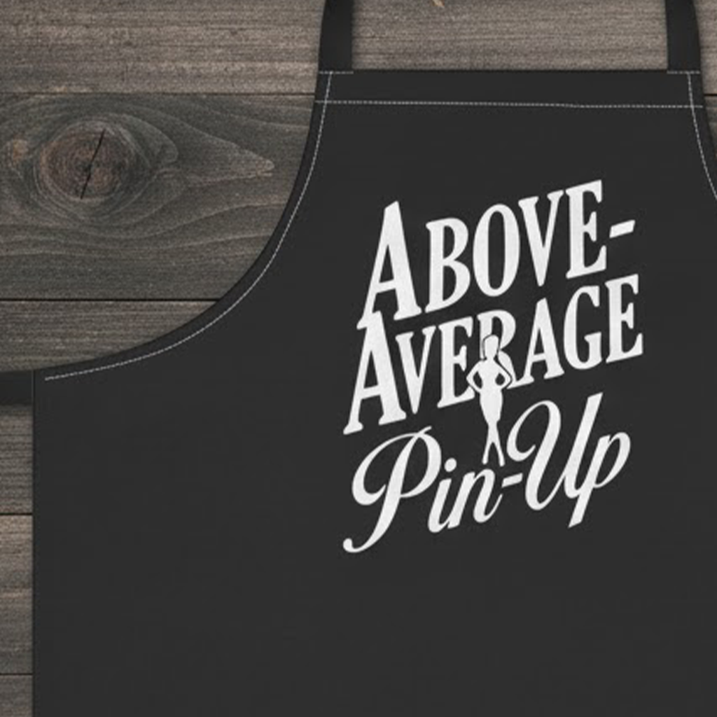 Above-Average Pin-Up Apron (Black) – Retro Kitchen Sass