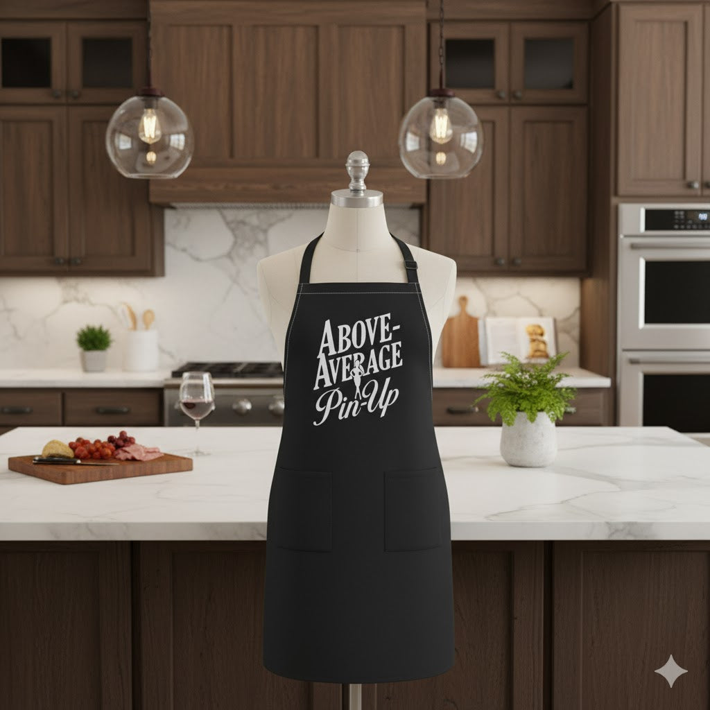 Above-Average Pin-Up Apron (Black) – Retro Kitchen Sass