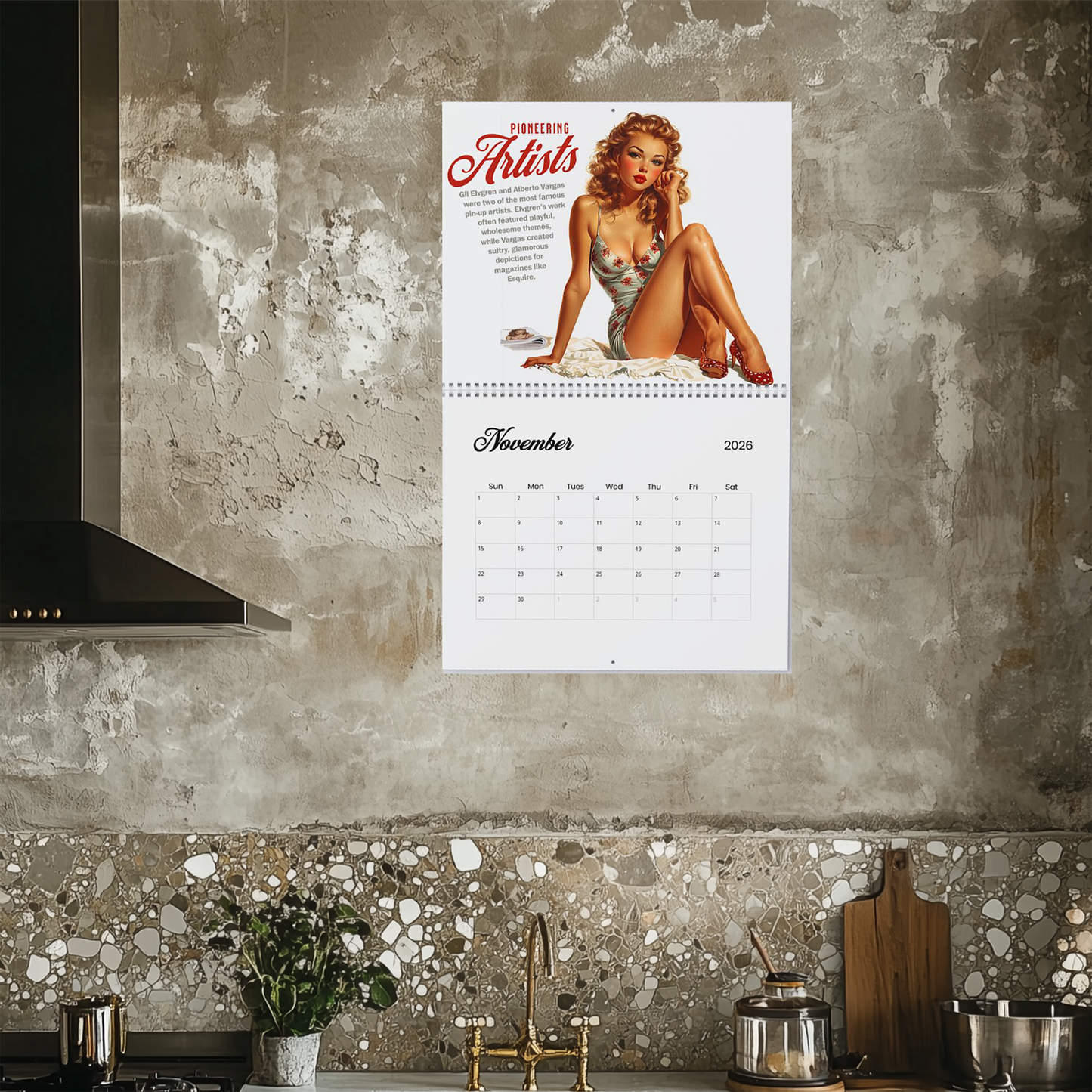 2026 Salute USA Vintage PinUp Wall Calendar