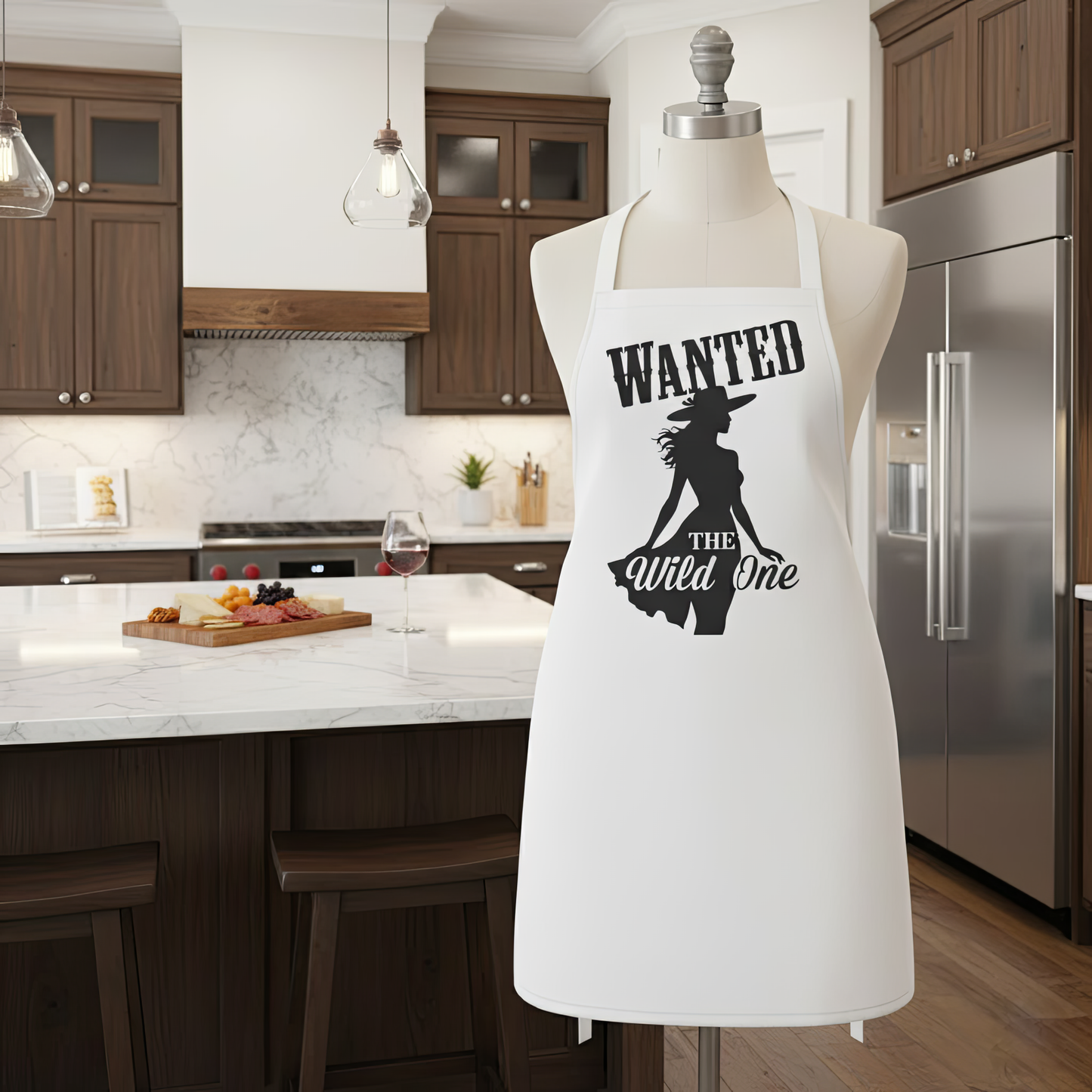 Retro Cowgirl “Wanted: The Wild One” Apron — Pin-Up Heaven Edition
