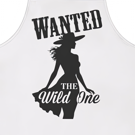 Retro Cowgirl “Wanted: The Wild One” Apron — Pin-Up Heaven Edition
